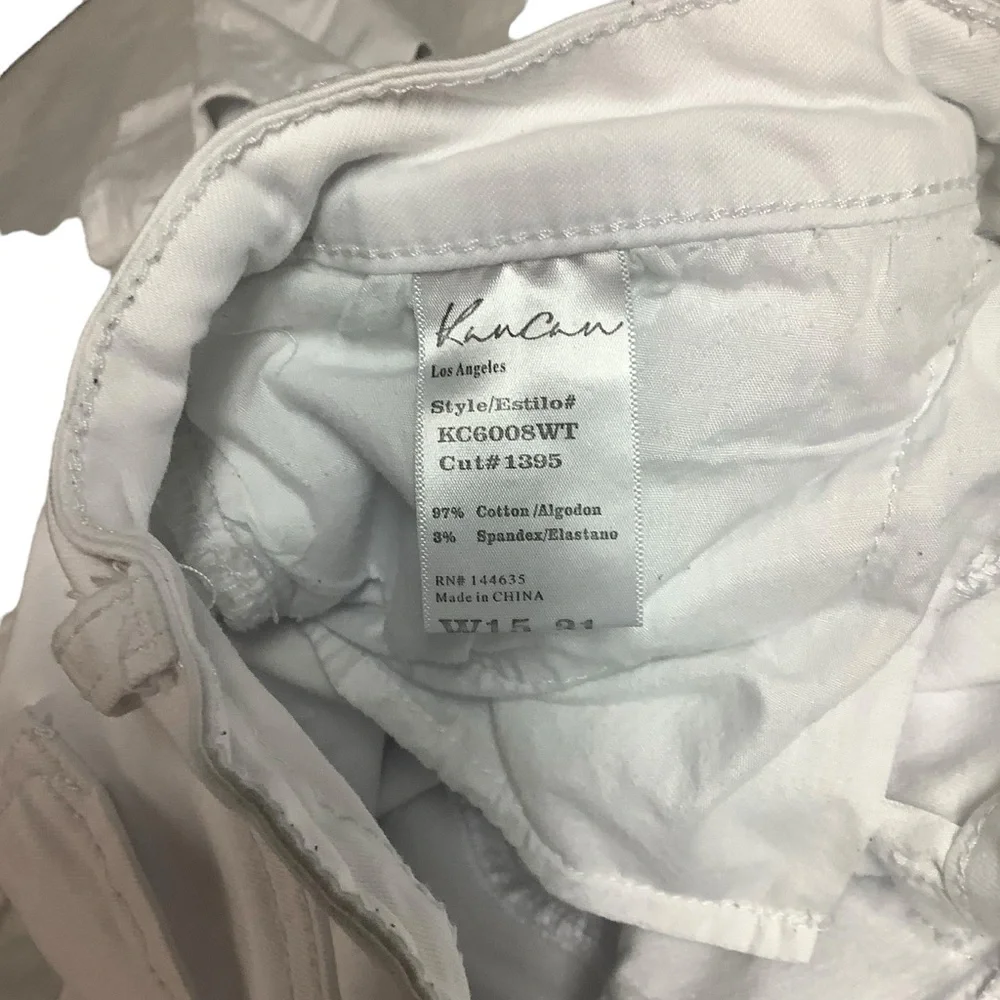 KanCan Taylor High Rise Distressed Skinny Jeans Size 15 / 31 White